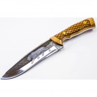 Нож Сафари-2, Кизляр СТО, сталь 65х13, резной купить в Ростове-на-Дону